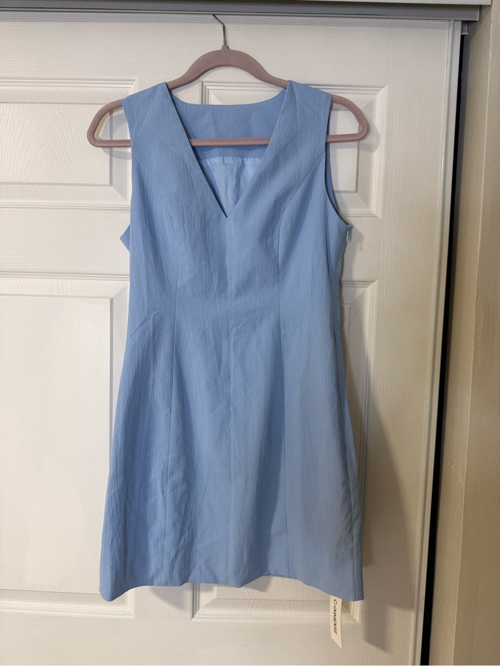Commense Sky Blue V-Neck A-Line Dress